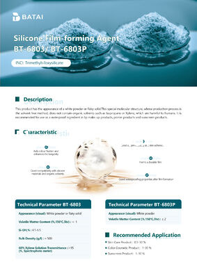مرنة للماء و مضادة للدلاء الصيغة تعزيز BT-6803P تريميثيلسيلوكسيسيليكيت MQ الراتنج ل 24H الشفاه البراقة و الأساس